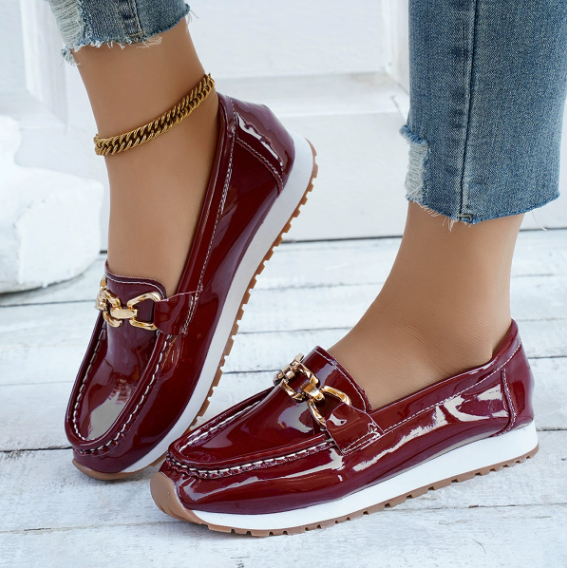 Eleonora Mocassins Confort Bordeaux Vernis