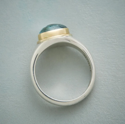 Bague en Diamant Vert Argenté
