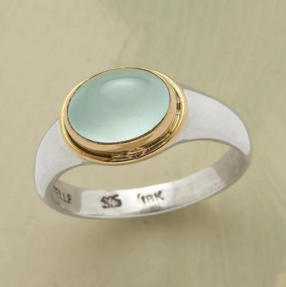 Bague en Diamant Vert Argenté