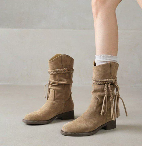 Camille™ | Bottines Suédées à Franges