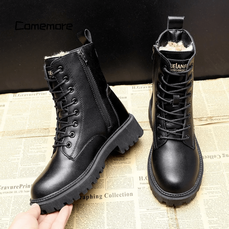 Julia™ | Bottes Élégantes en Cuir Noir