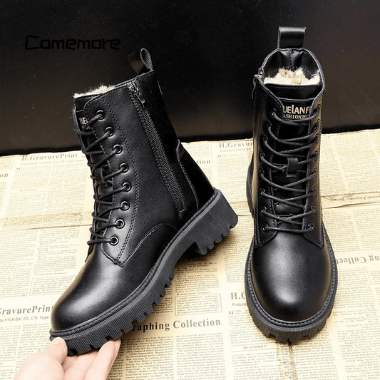 Julia™ | Bottes Élégantes en Cuir Noir