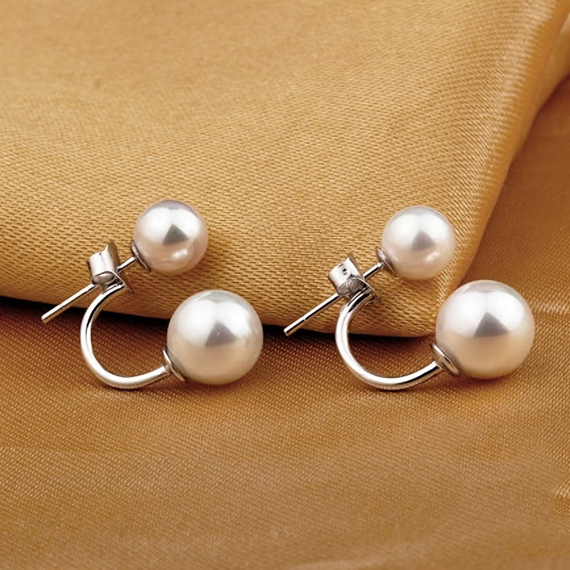 Boucles d'oreilles à perles doubles