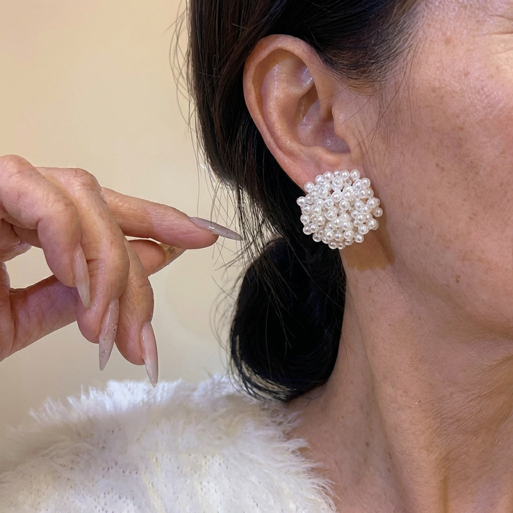 Boucles d'oreilles en perles incrustées élégantes