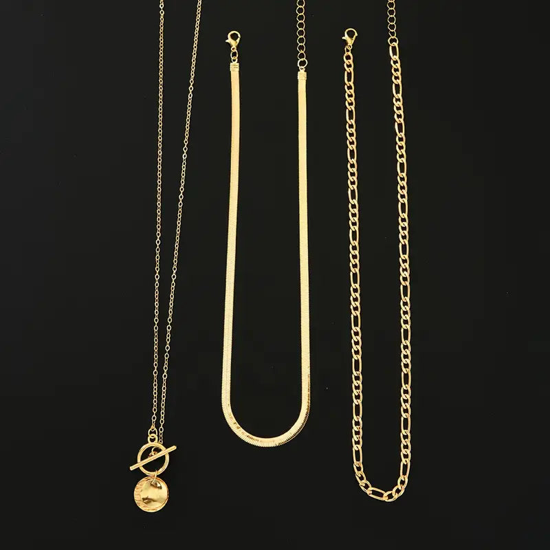Collier Multi-couches Pièce de Monnaie Texturé Savira | Or