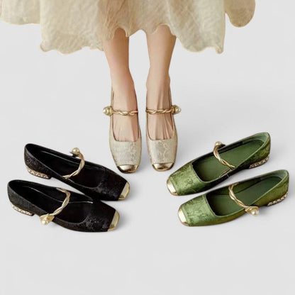 Camille | Babies Satinées Talon Bijou