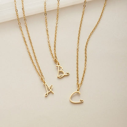 Collier Cœur Lettre Or