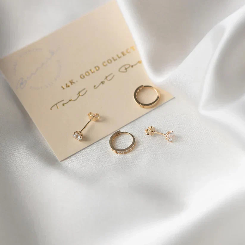 Boucles d'oreilles avec Pierre Larmes de Lune | Or
