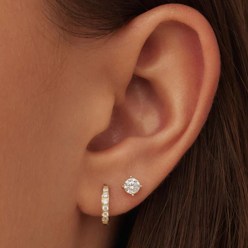 Set de Boucles d'oreilles avec Pierre Dara Brillane | Or
