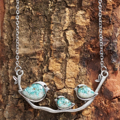 Collier Vintage Petit Oiseau en Argent