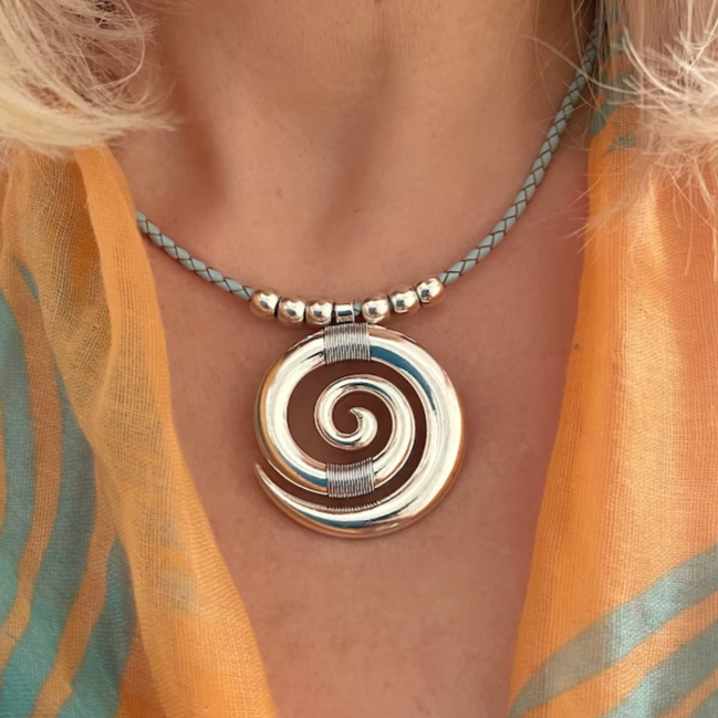 Collier Vintage Spirale en Argent
