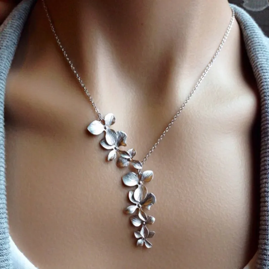 Collier Vintage Fleur en Argent