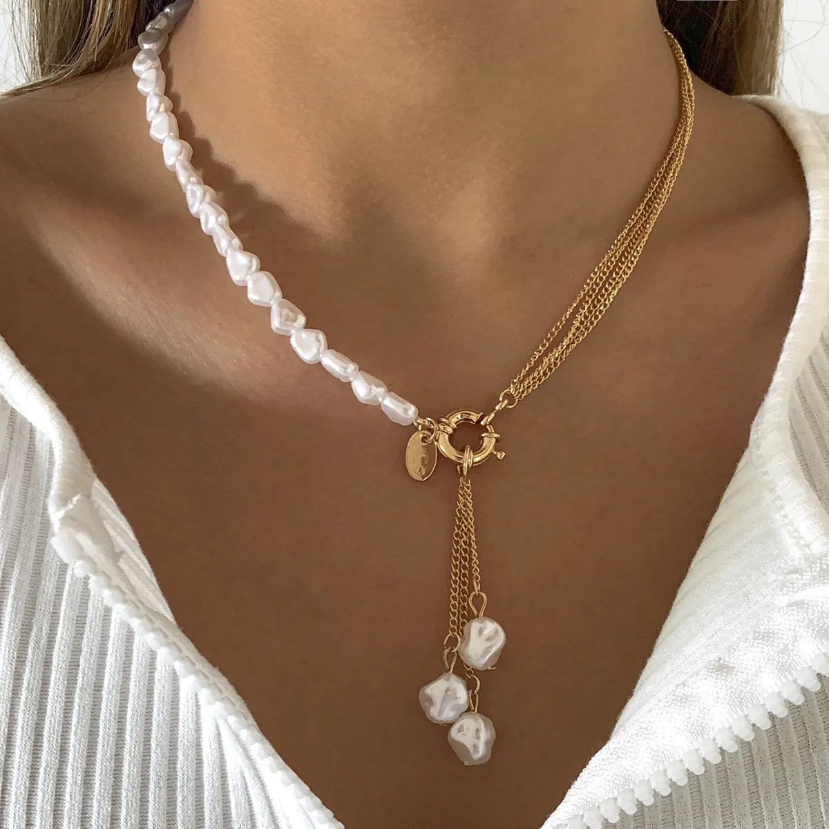 Collier Pendentif Perle Elegant