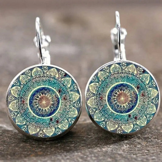 Boucles d'oreilles vintage Mandala arrondies