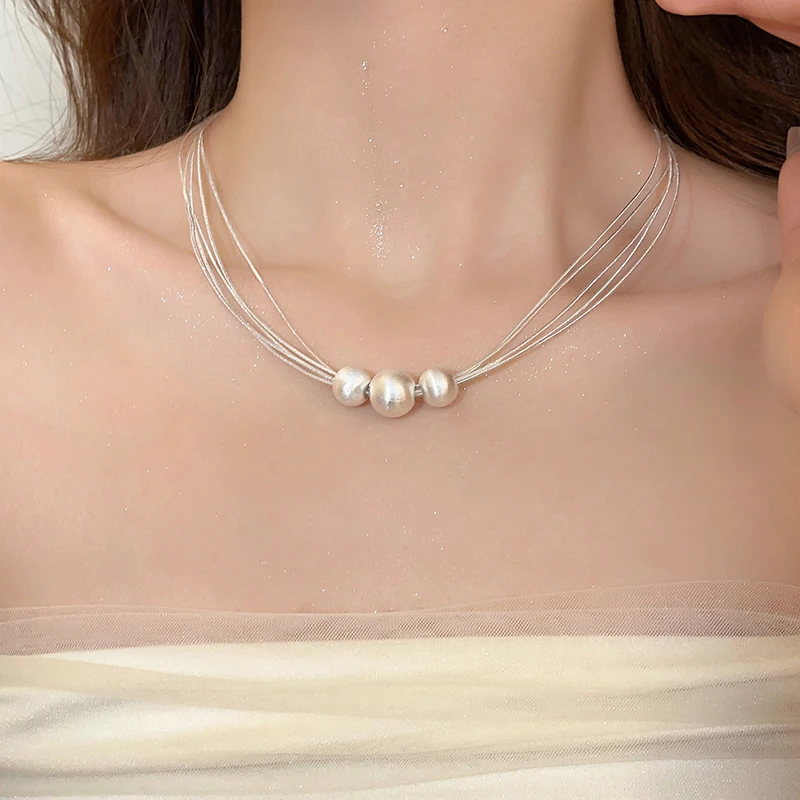 Collier Ras de Cou Perle Teintee en Or Rose
