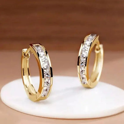 Boucles d'oreilles en or luxe avec cristaux