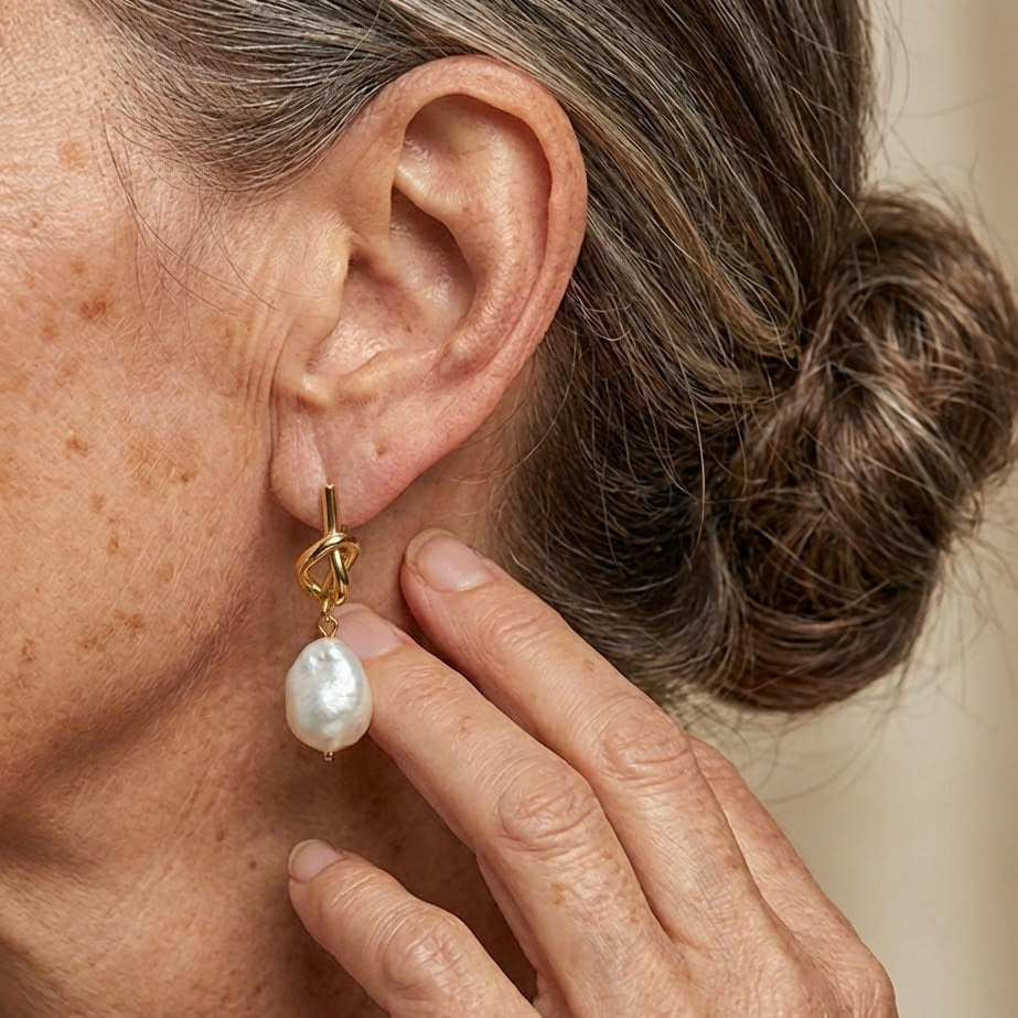 Boucles d'oreilles Élégance Perle Nouée