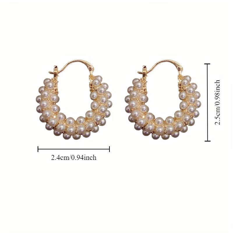 Boucles d'Oreilles en Cerceau avec Perles Superposées