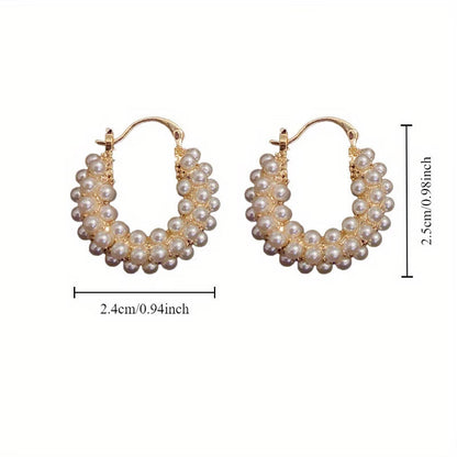 Boucles d'Oreilles en Cerceau avec Perles Superposées