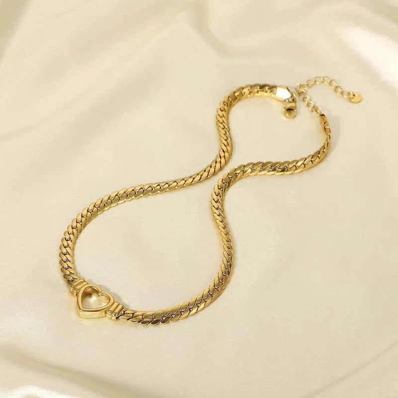 Collier Vintage Fermoir Coeur en Or