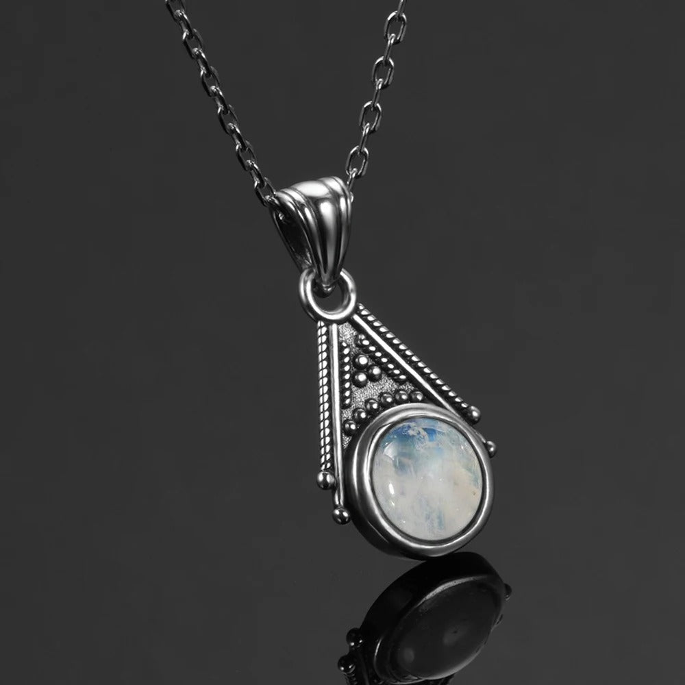 Collier Vintage Pierre de Lune en Argent