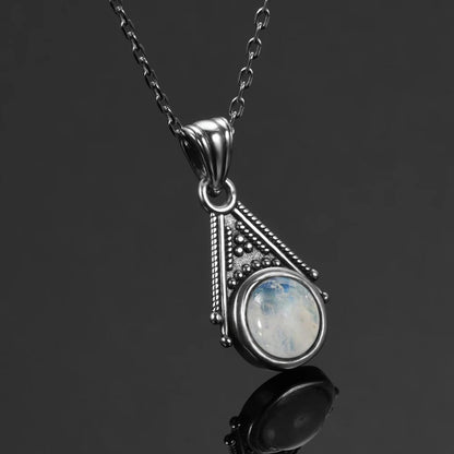 Collier Vintage Pierre de Lune en Argent
