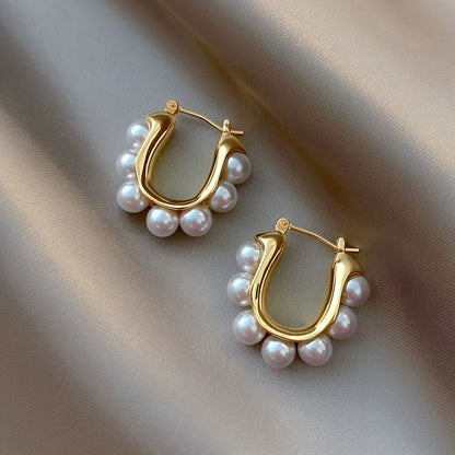Boucles d'oreilles créoles en perles