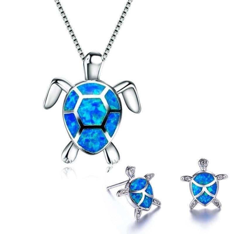 Parure Bijoux Tortue (Collier et Boucles d'oreilles)