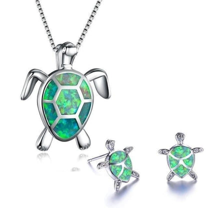 Parure Bijoux Tortue (Collier et Boucles d'oreilles)