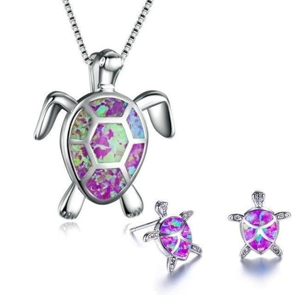 Parure Bijoux Tortue (Collier et Boucles d'oreilles)