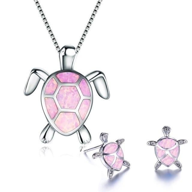 Parure Bijoux Tortue (Collier et Boucles d'oreilles)