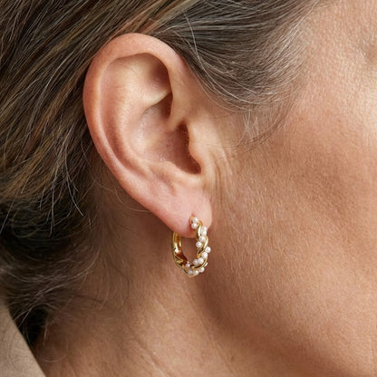 Boucles d'oreilles créoles en perles torsadées